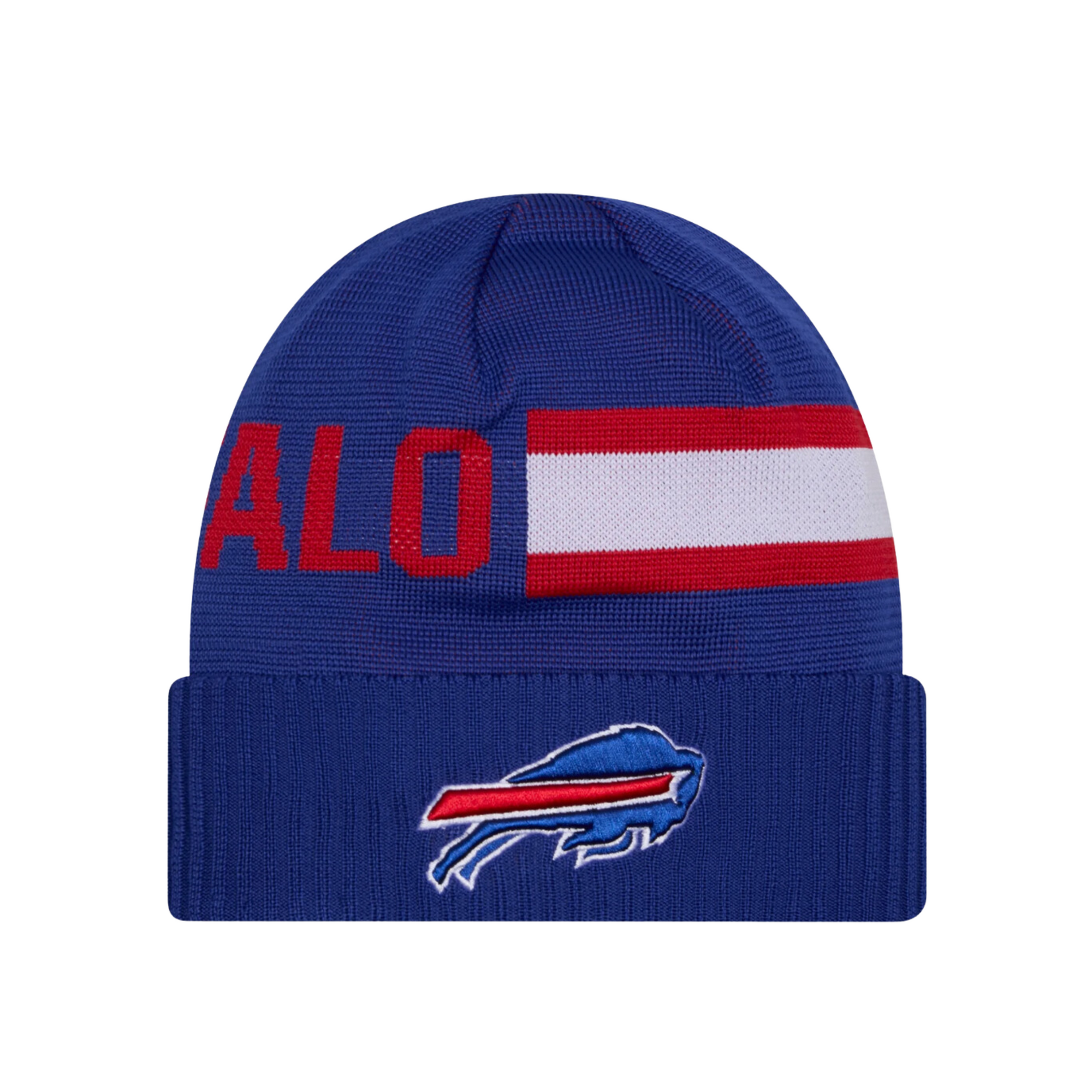 New Era Bills 2024 Sideline Royal Team Stripe Tech Knit