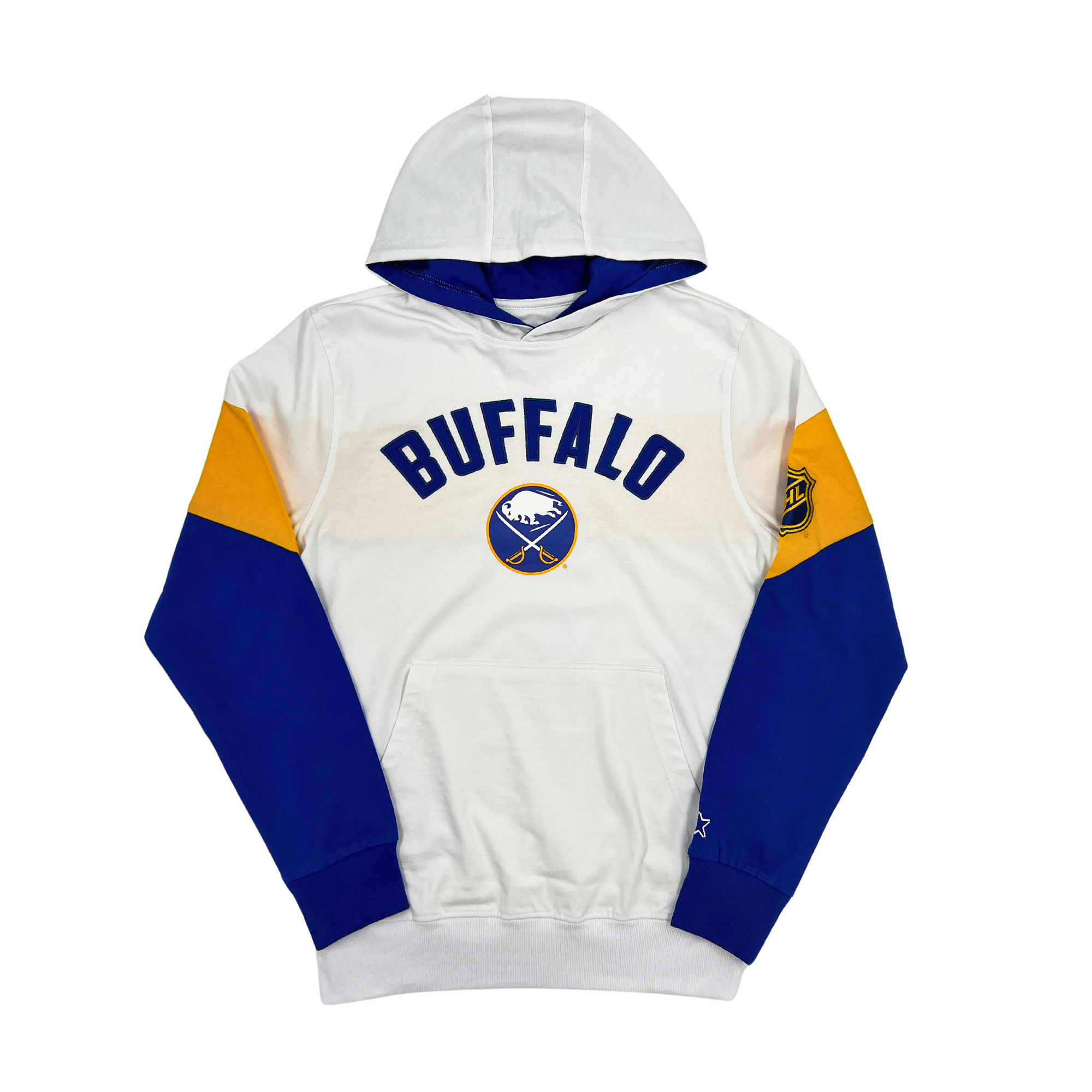 Buffalo Sabres Colorblock Starter White Pullover Hoodie