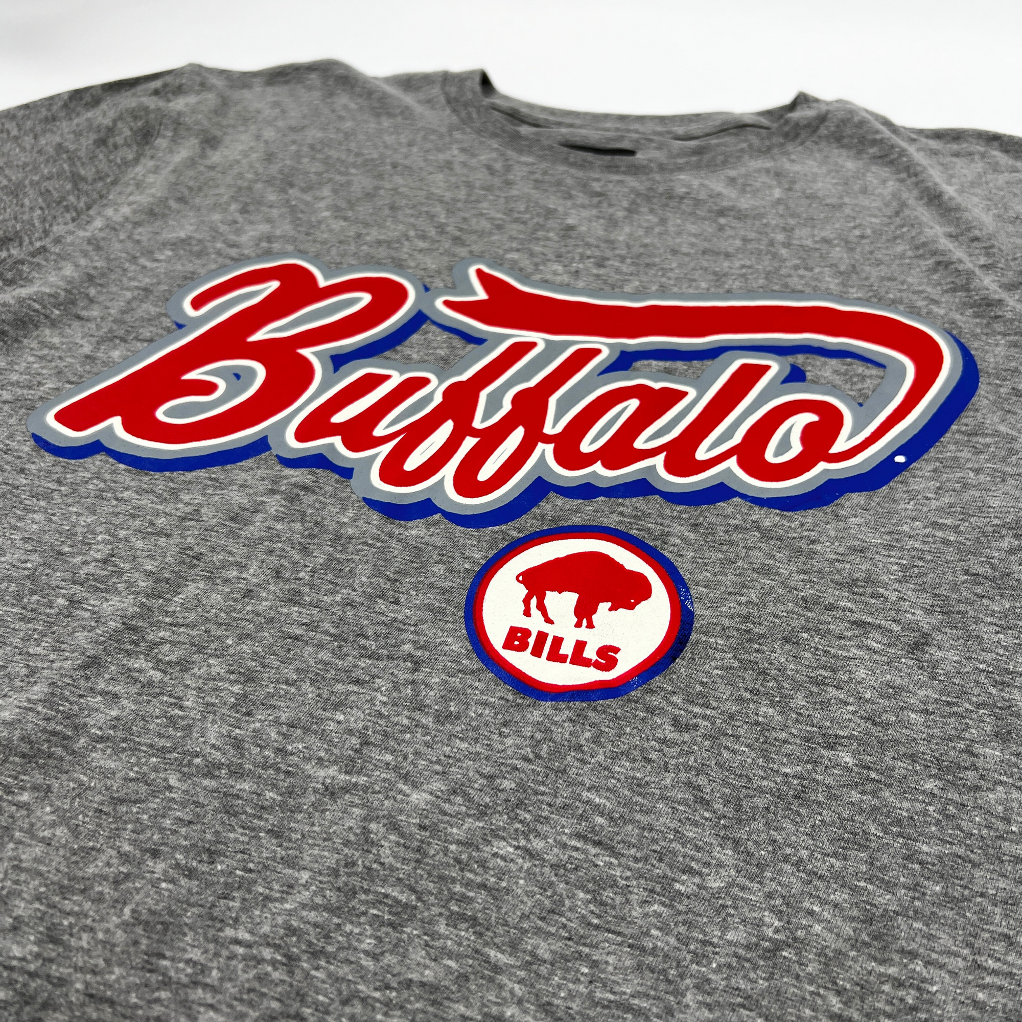 New Era Buffalo Bills Gray With Retro Buffalo Short Sleeve Shirt