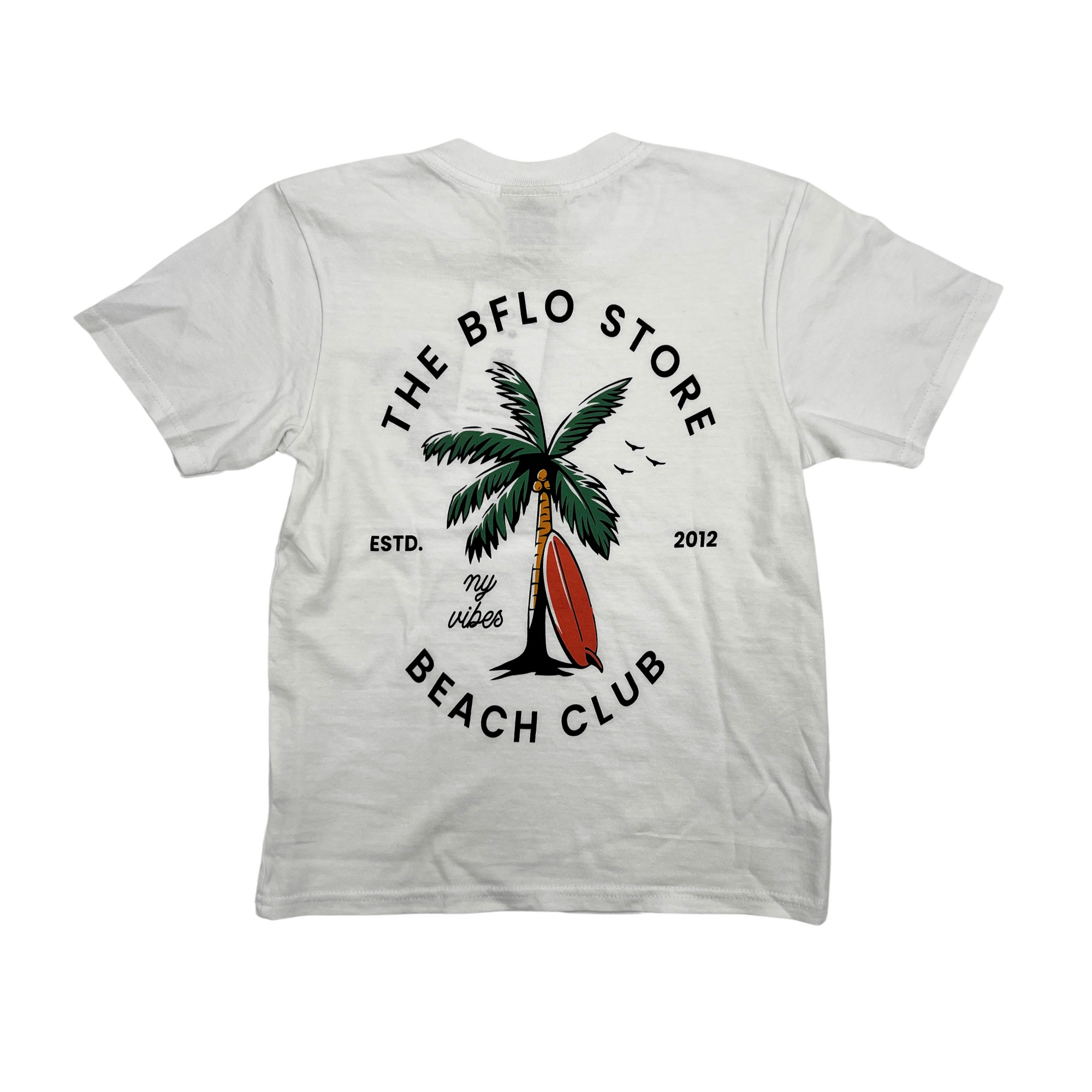 Youth BFLO Beach Club White Short Sleeve Shirt