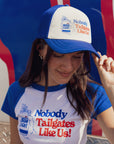 BFLO x Labatt Nobody Tailgates Like Us! Royal & White Trucker Hat