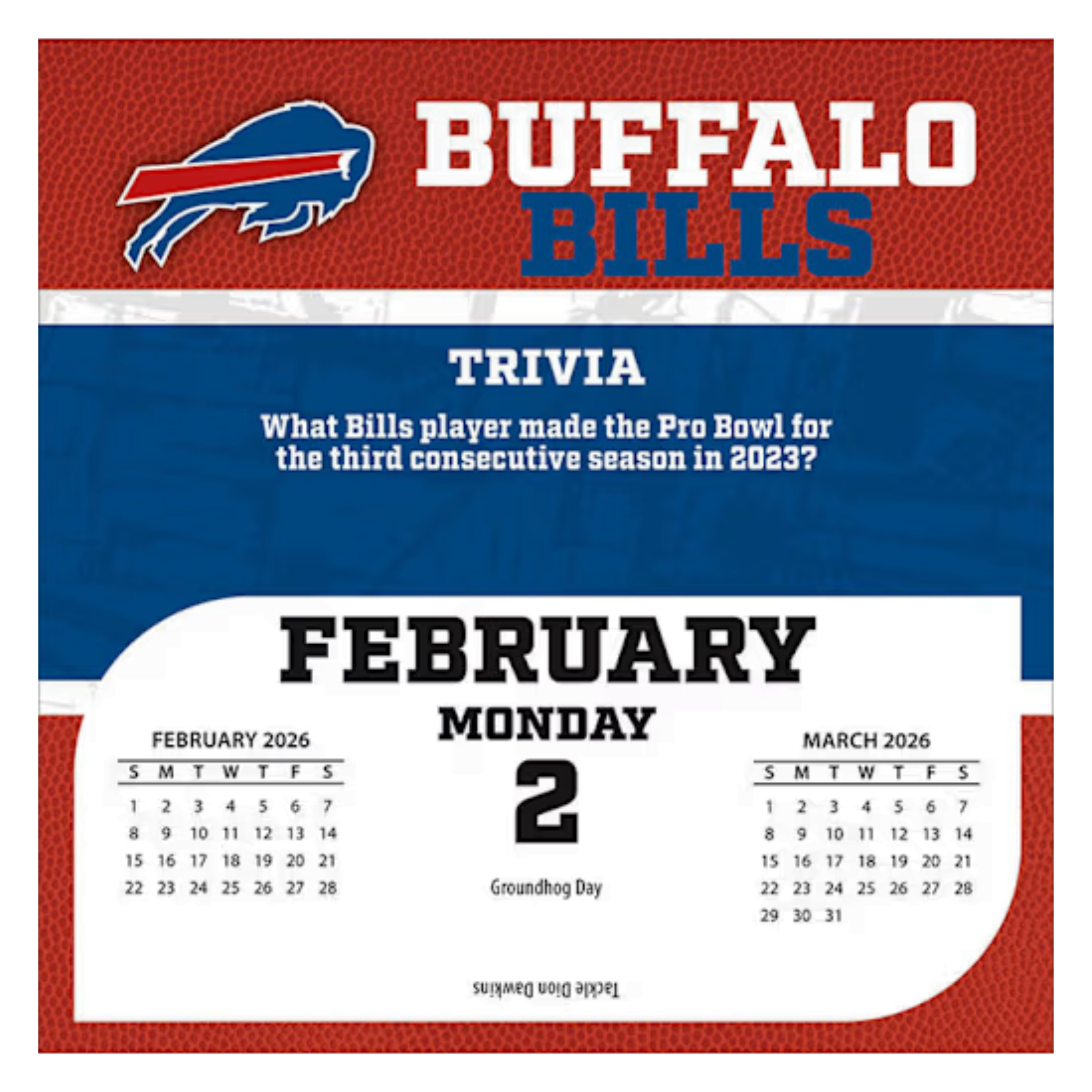 Buffalo Bills 2026 Calendars The BFLO Store 