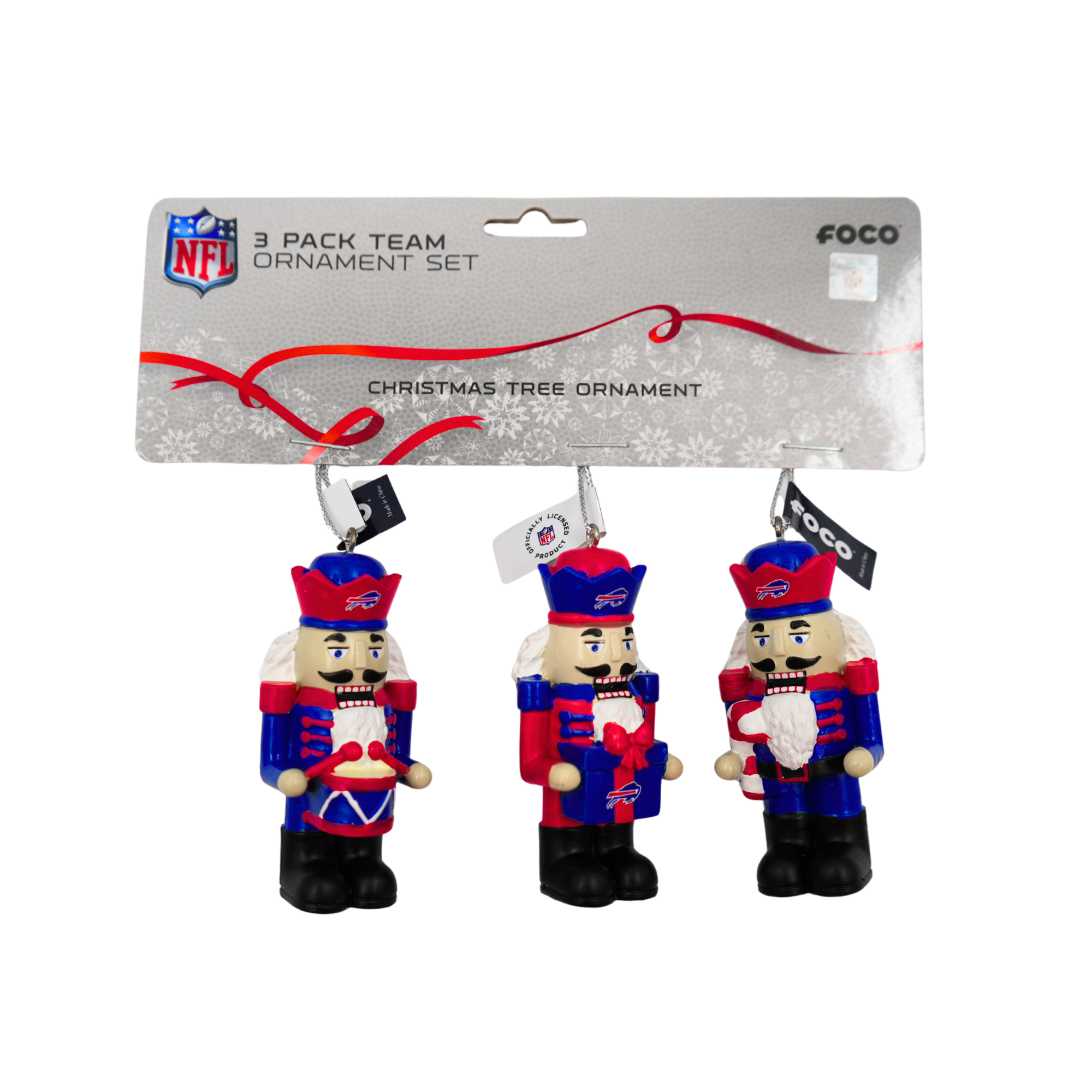 Buffalo Bills 3 Pack Nutcracker Ornaments Set