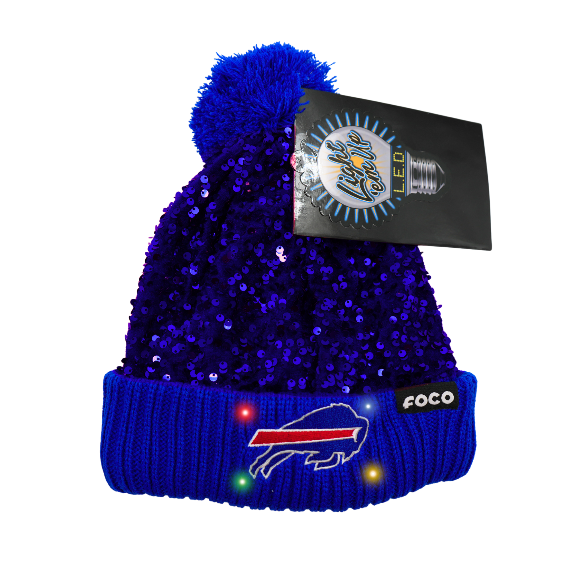 Buffalo Bills Blue Sequin Light Up Knit Pom