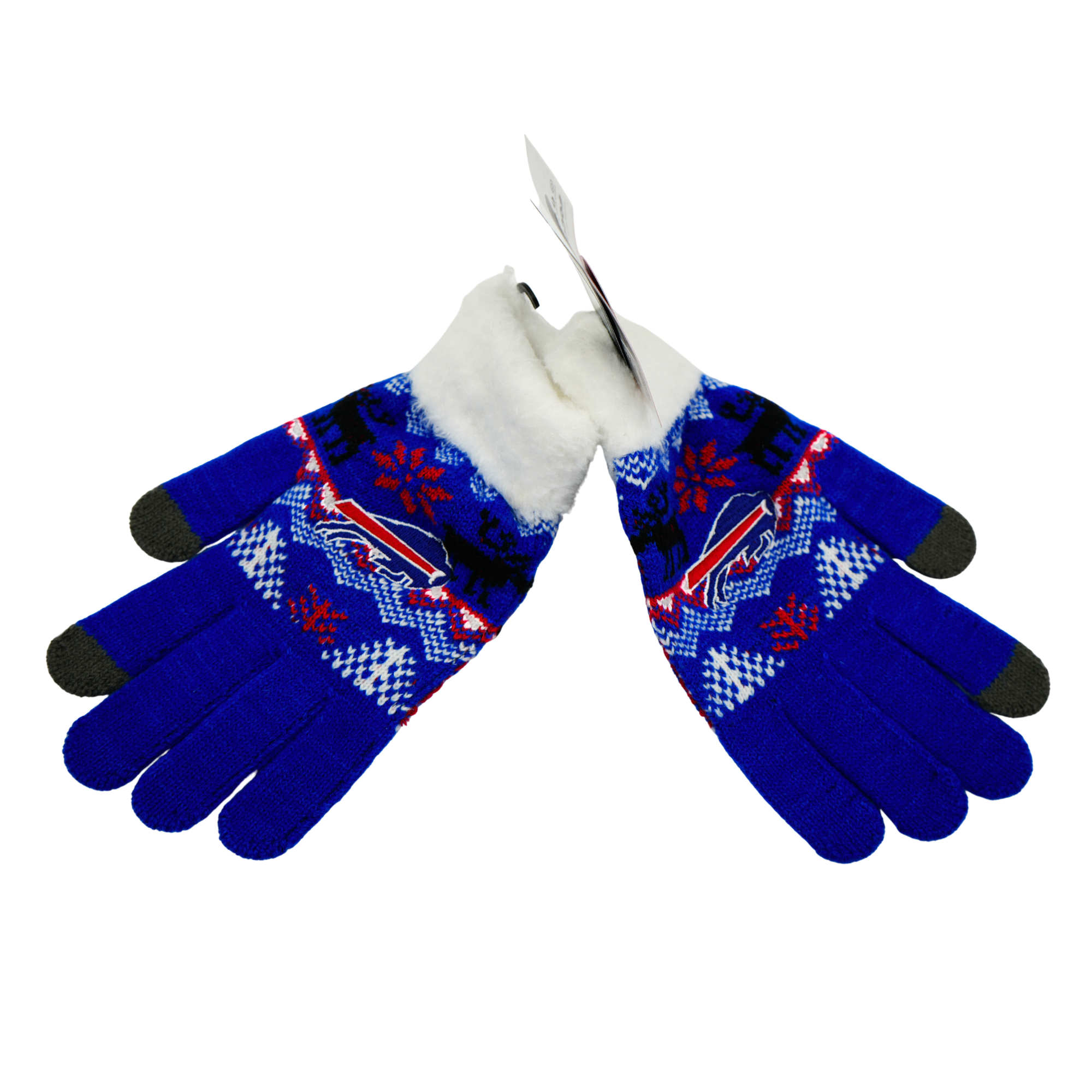 Buffalo Bills Blue Ugly Sweater Knit Gloves