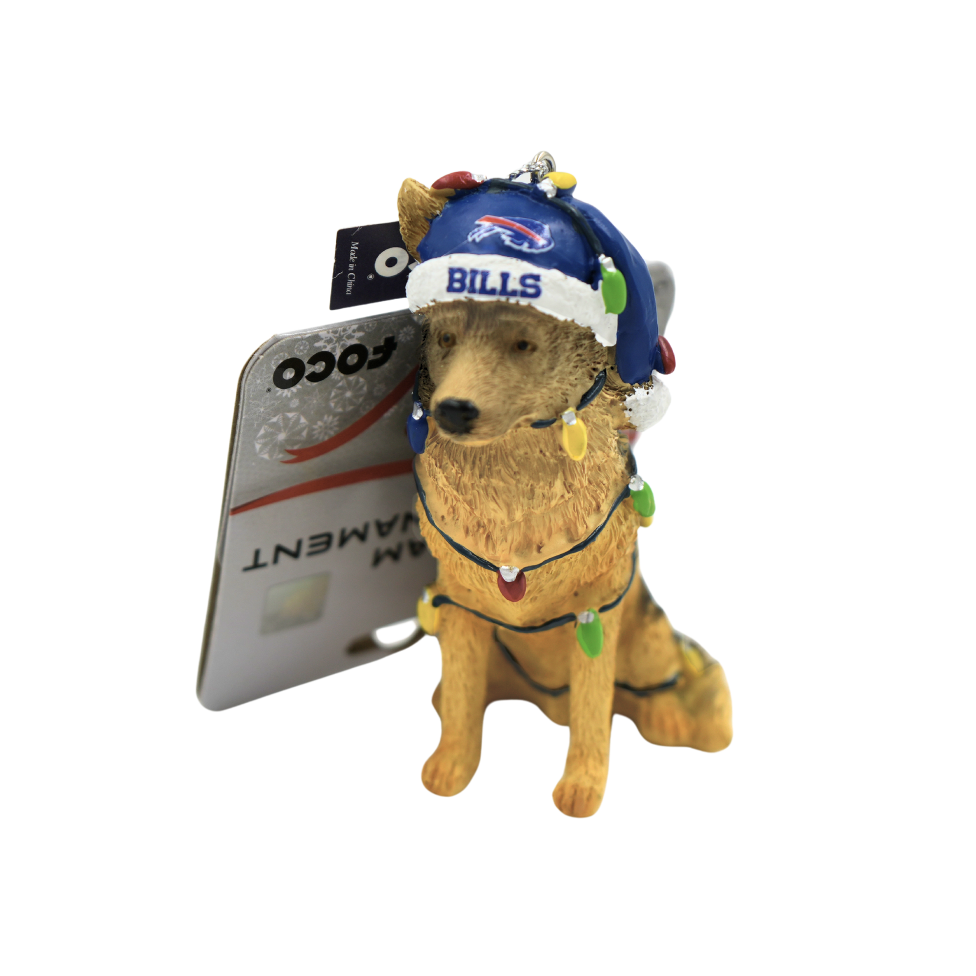 Buffalo Bills German Shepherd Dog Wrapped In Lights Holiday Ornament