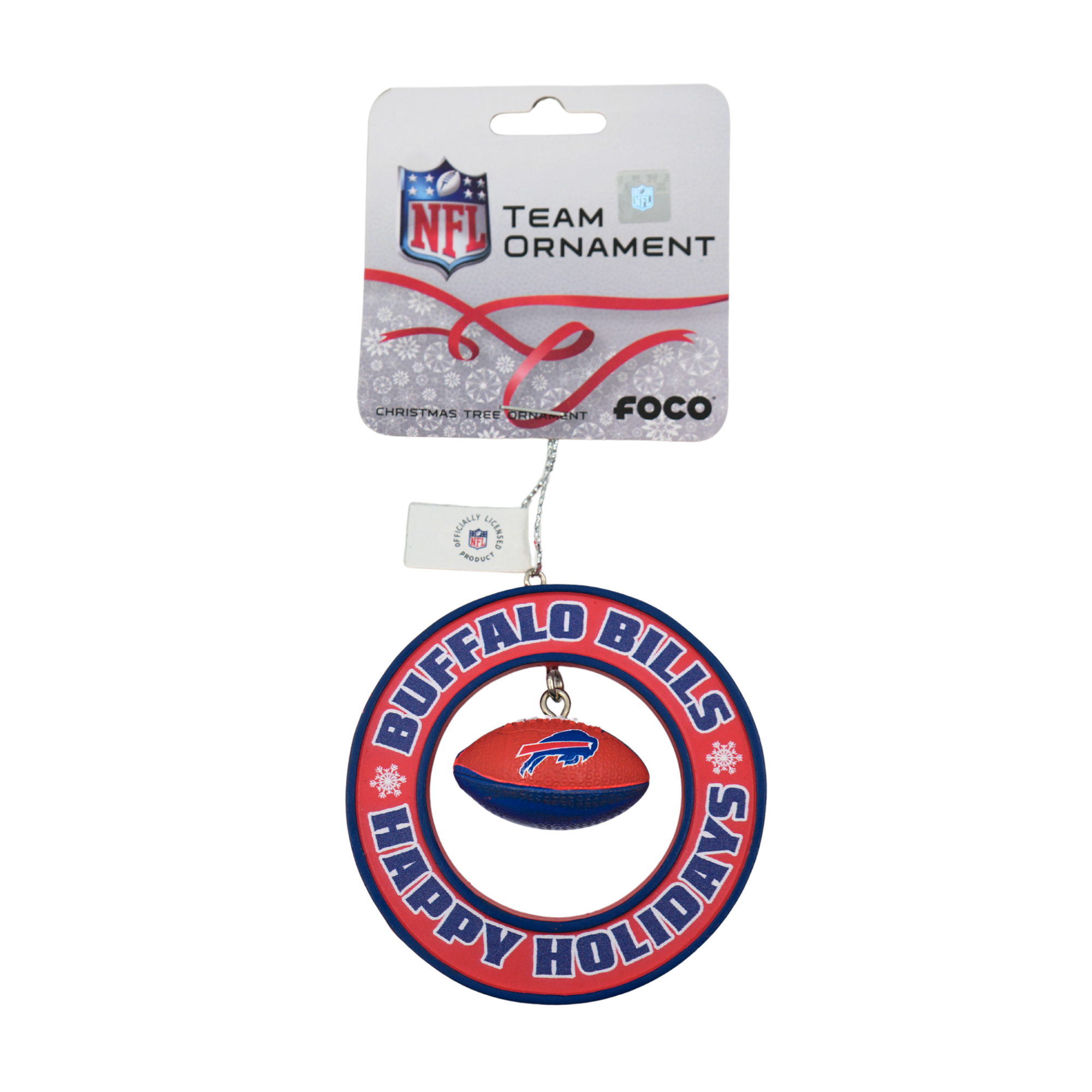 Buffalo Bills Happy Holidays With Hanging Football Ornament