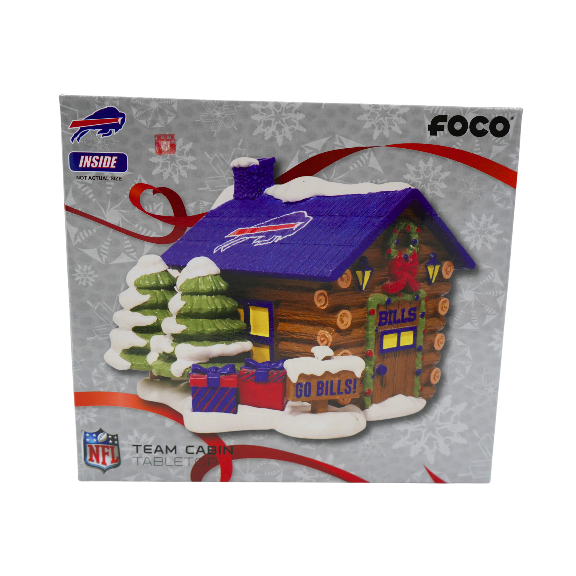 Buffalo Bills Holiday Tabletop Log Cabin