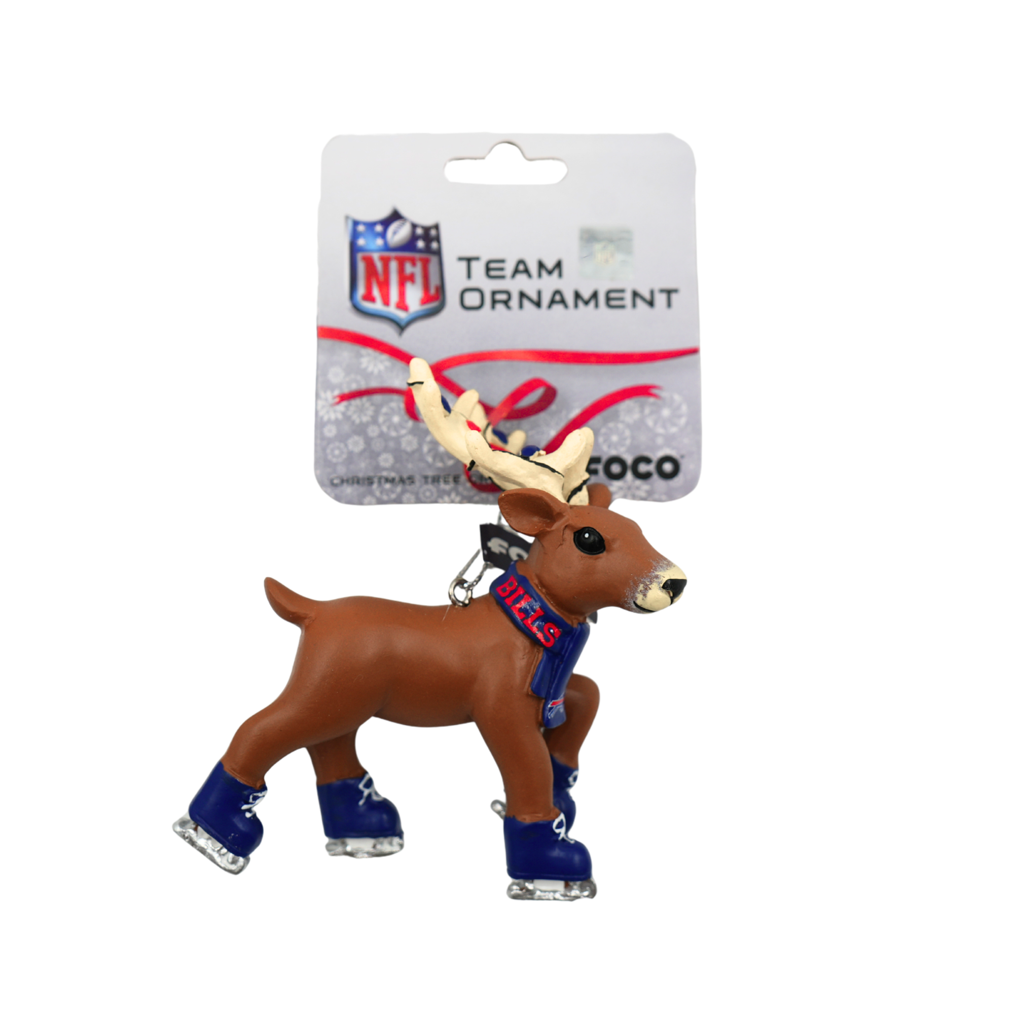 Buffalo Bills Ice Skating Reindeer Holiday Ornament