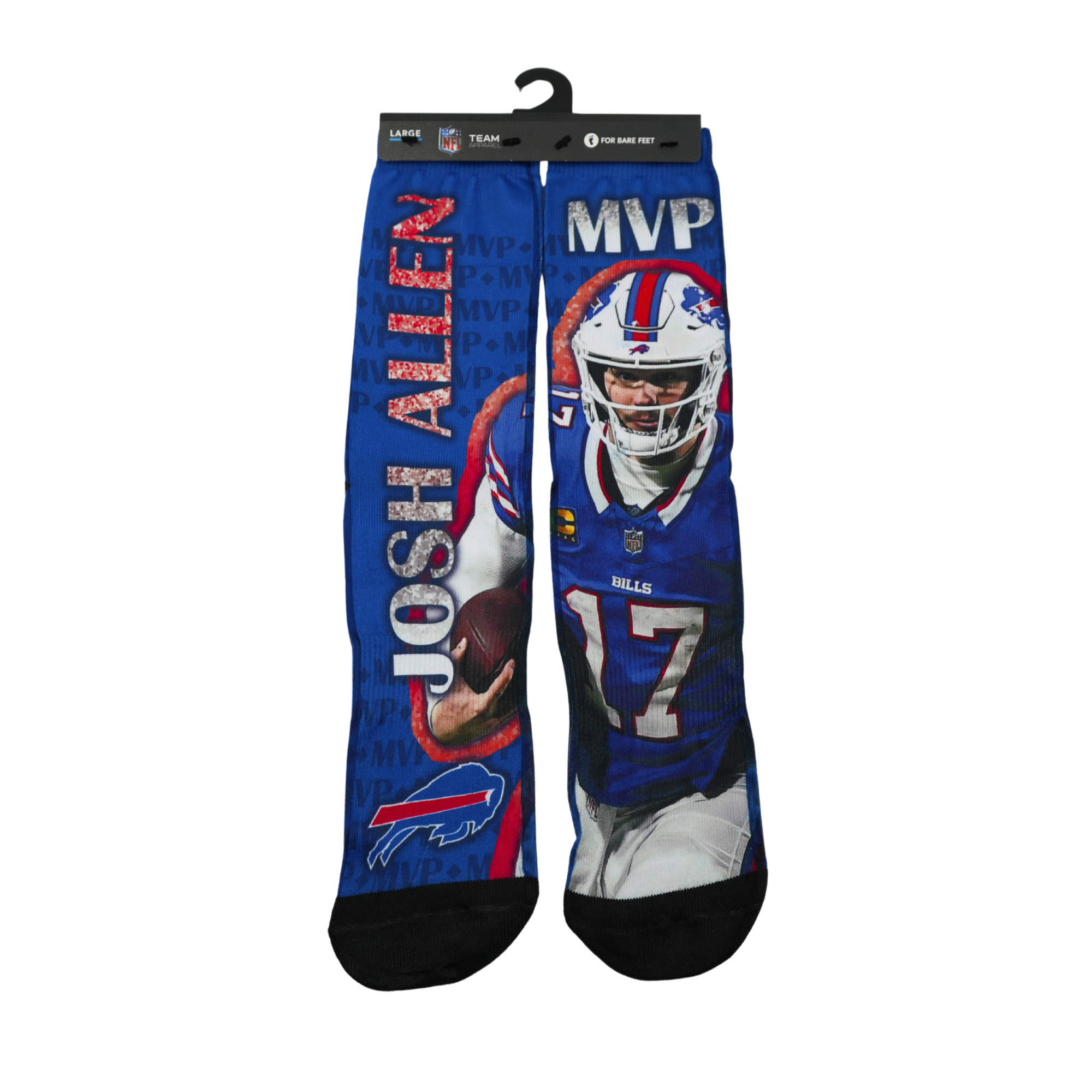 Buffalo Bills Josh Allen 17 MVP For Bare Feet Men's Socks