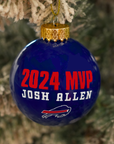 Buffalo Bills Josh Allen MVP 2024 Glass Ball Ornament