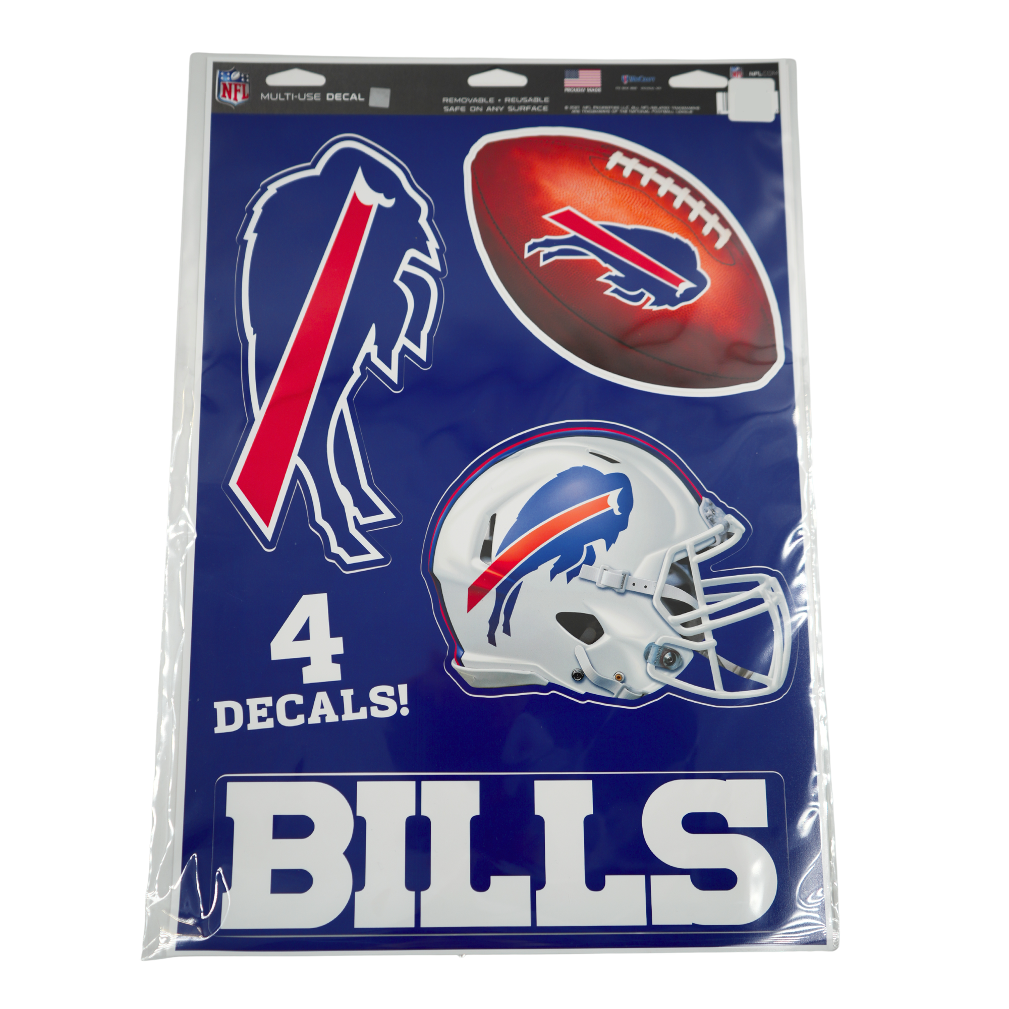 Buffalo Bills Large 4 Pack Football Multi-Use Decals