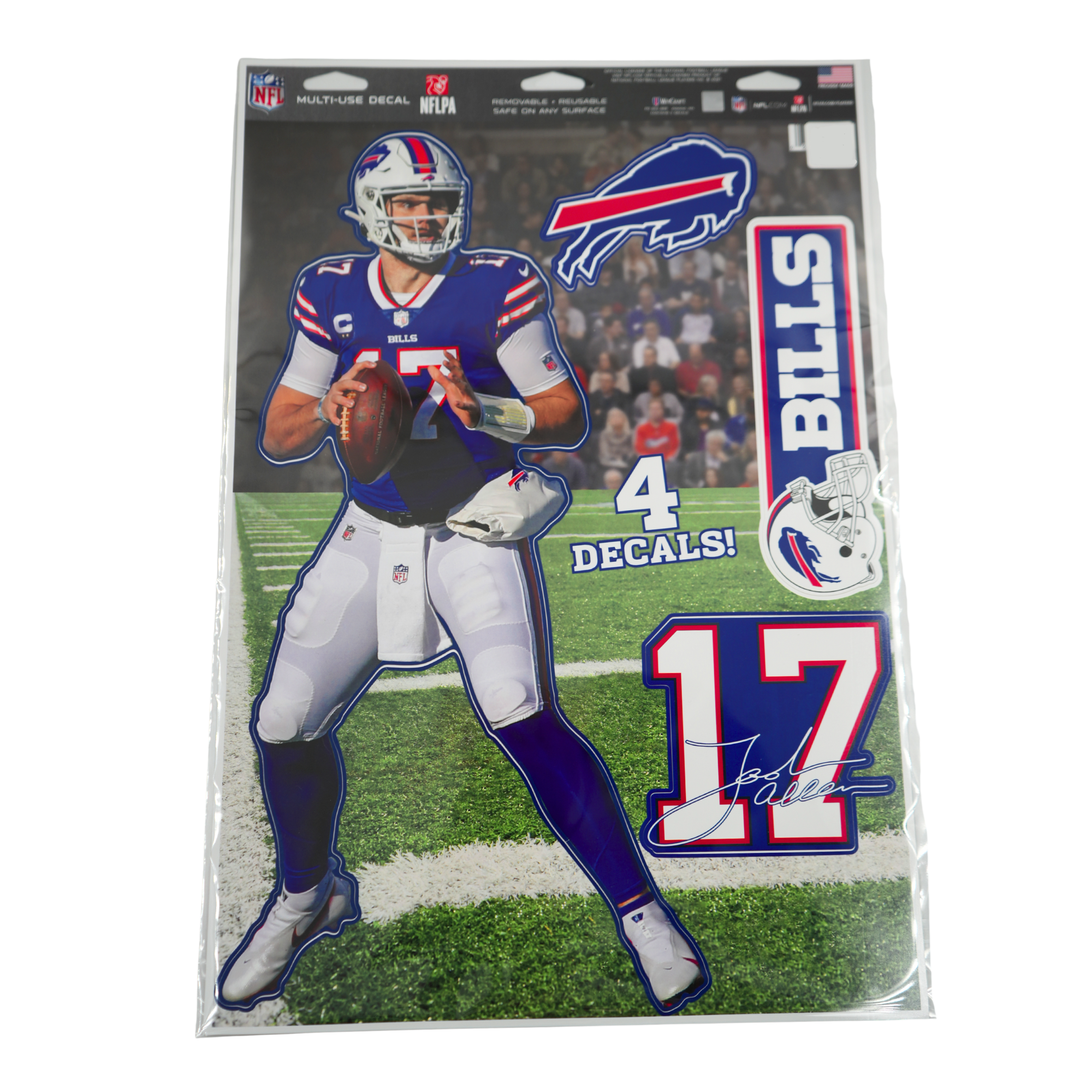 Buffalo Bills Large 4 Pack Josh Allen 17 Multi-Use Decals
