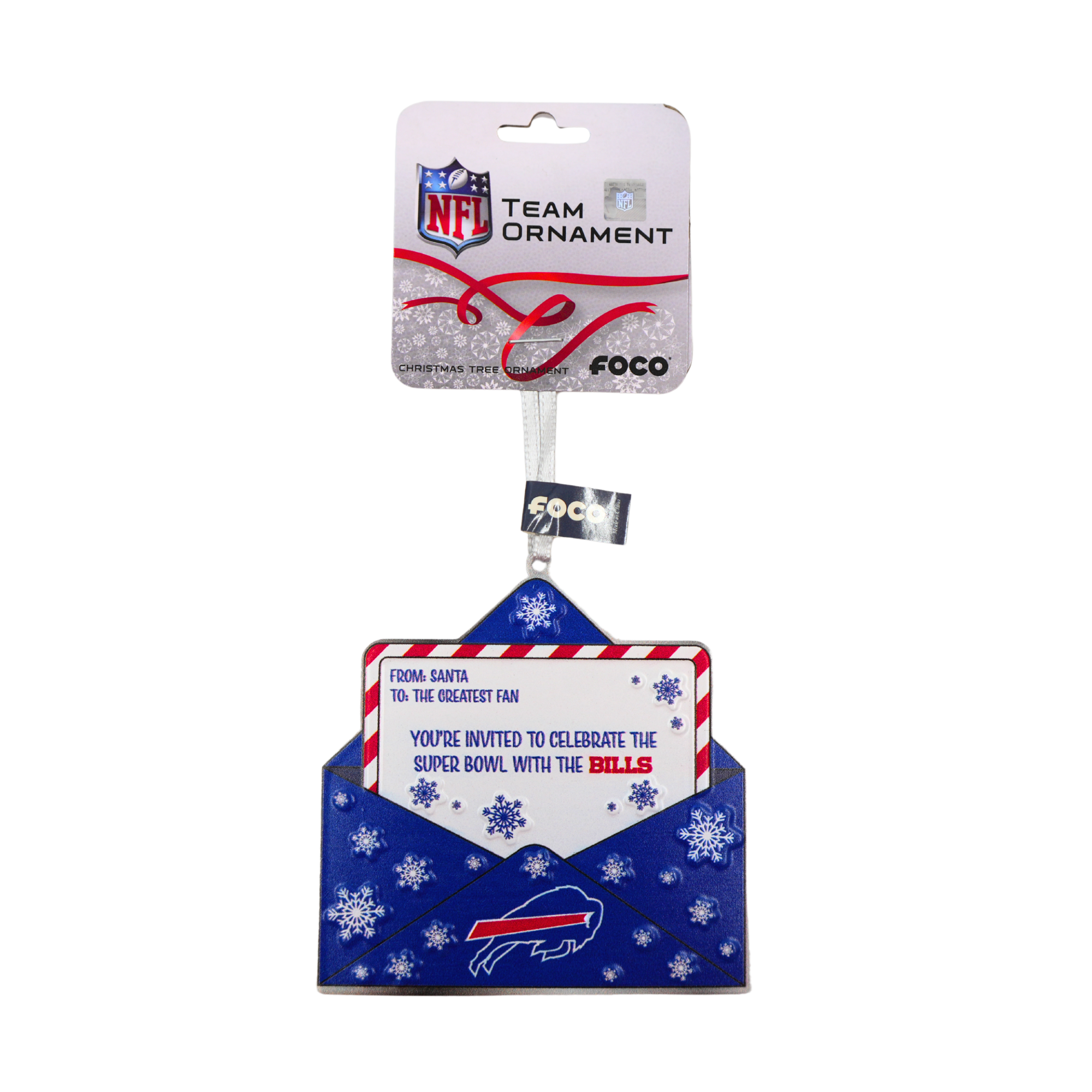 Buffalo Bills Metal Super Bowl Letter From Santa Ornament