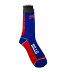 Buffalo Bills Primary Logo Blue & Red Color Blocking For Bare Feet Men's Socks