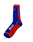 Buffalo Bills Primary Logo Blue & Red Color Blocking For Bare Feet Men's Socks