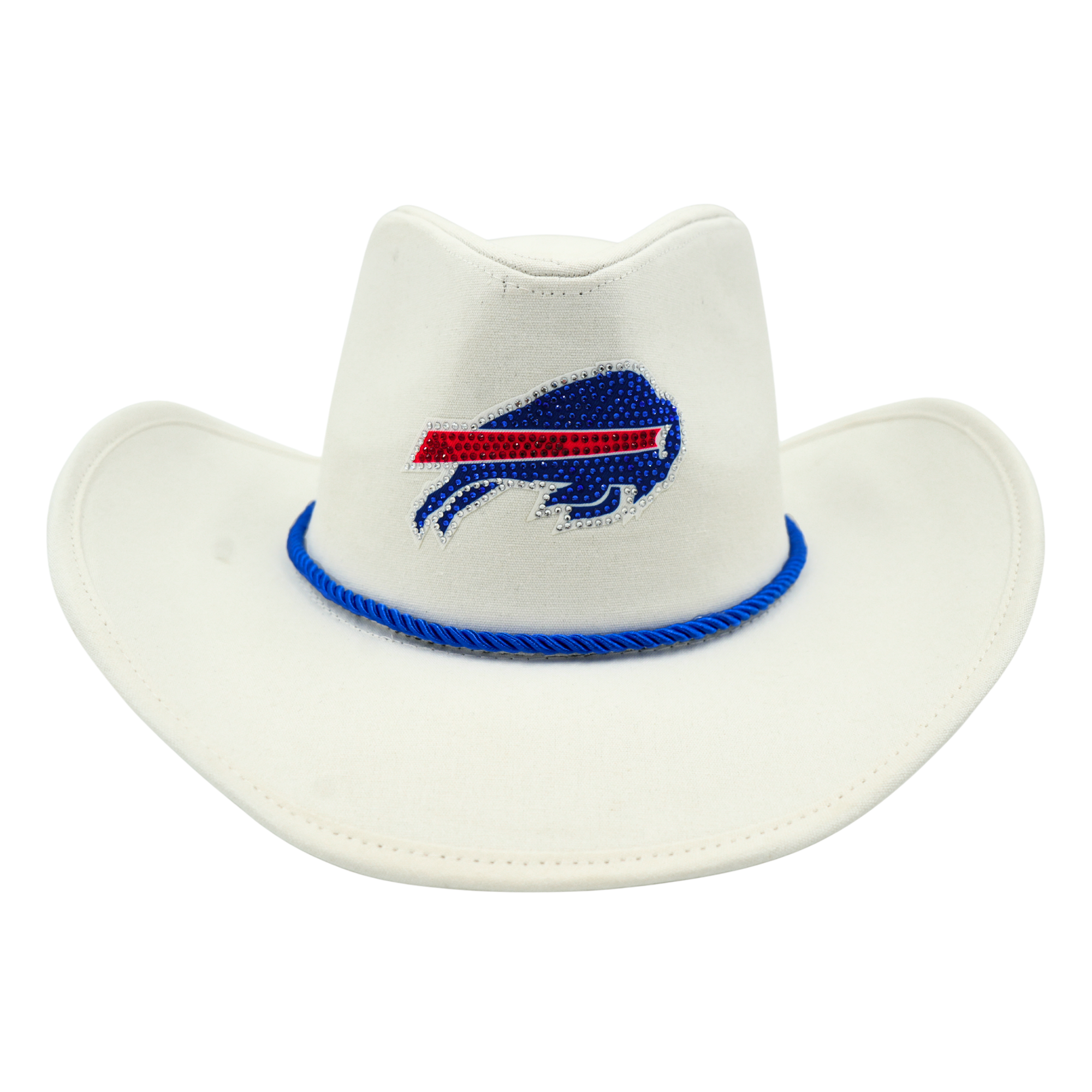 Buffalo Bills Rhinestone Charging Logo White Cowboy Hat