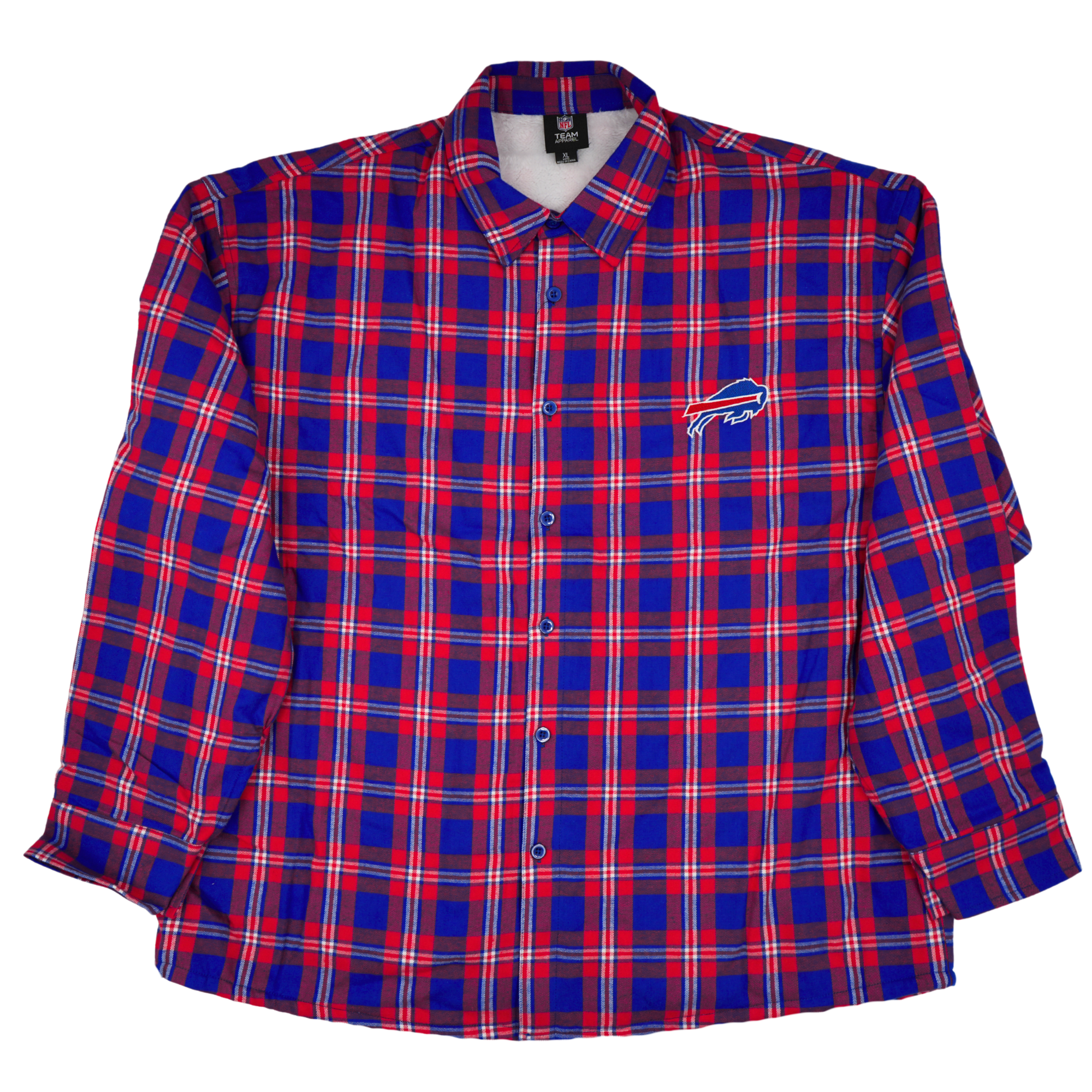 Buffalo Bills Sherpa Lined Red, White, & Blue Flannel Shacket