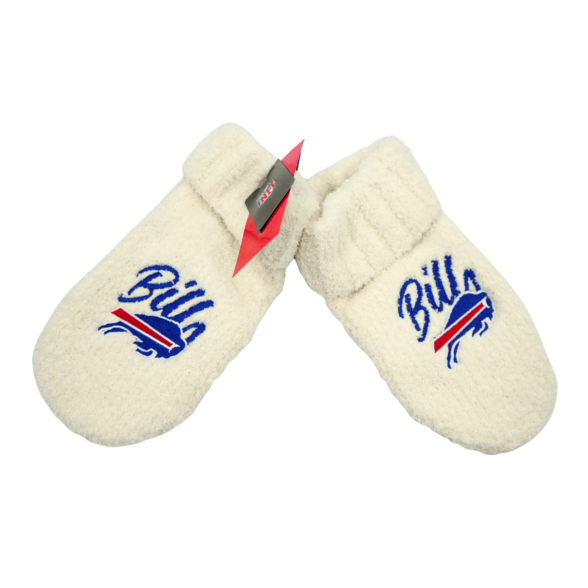 Buffalo Bills White Fuzzy Embroidered Logo Mittens