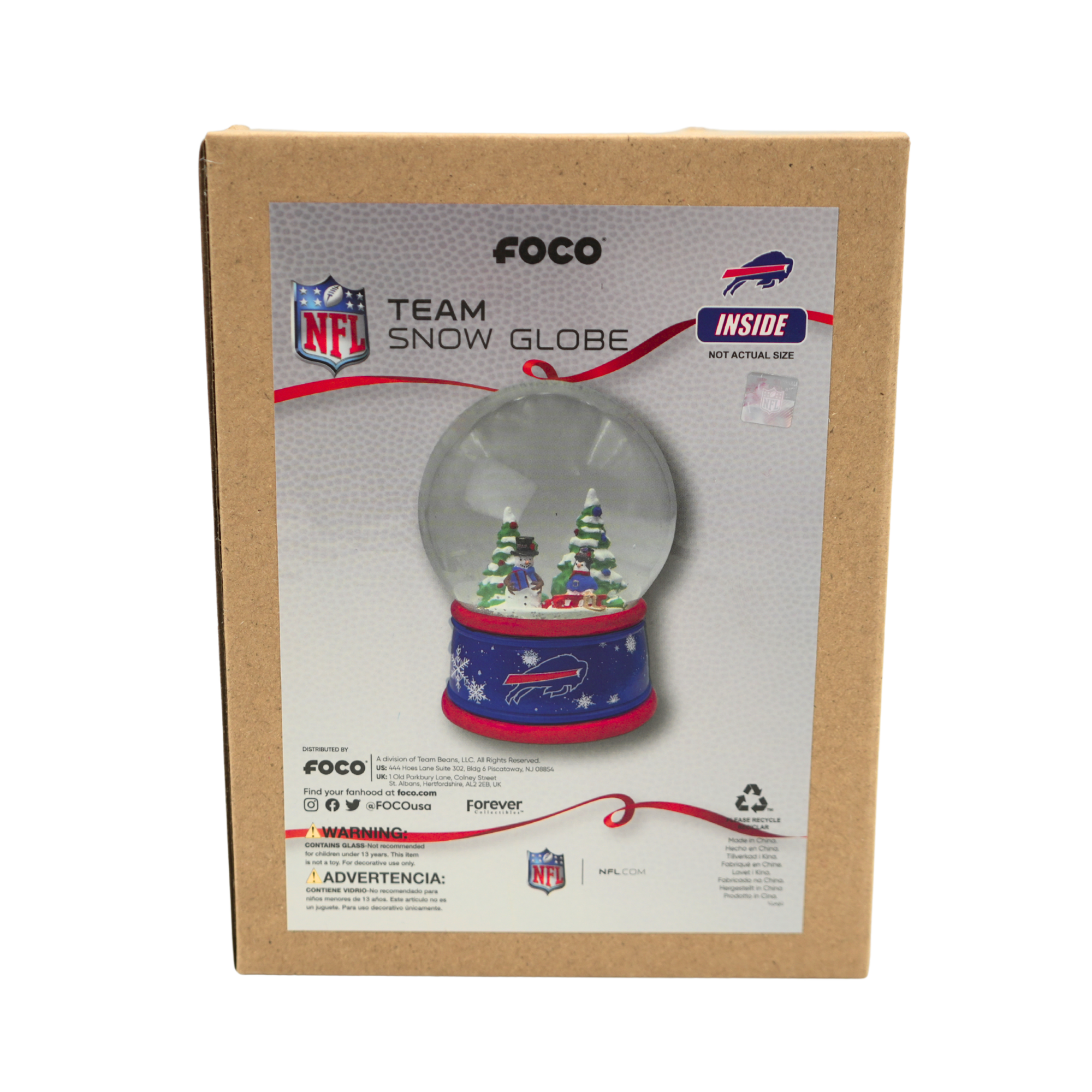 Buffalo Bills Winter Snowman & Penguin Snow Globe