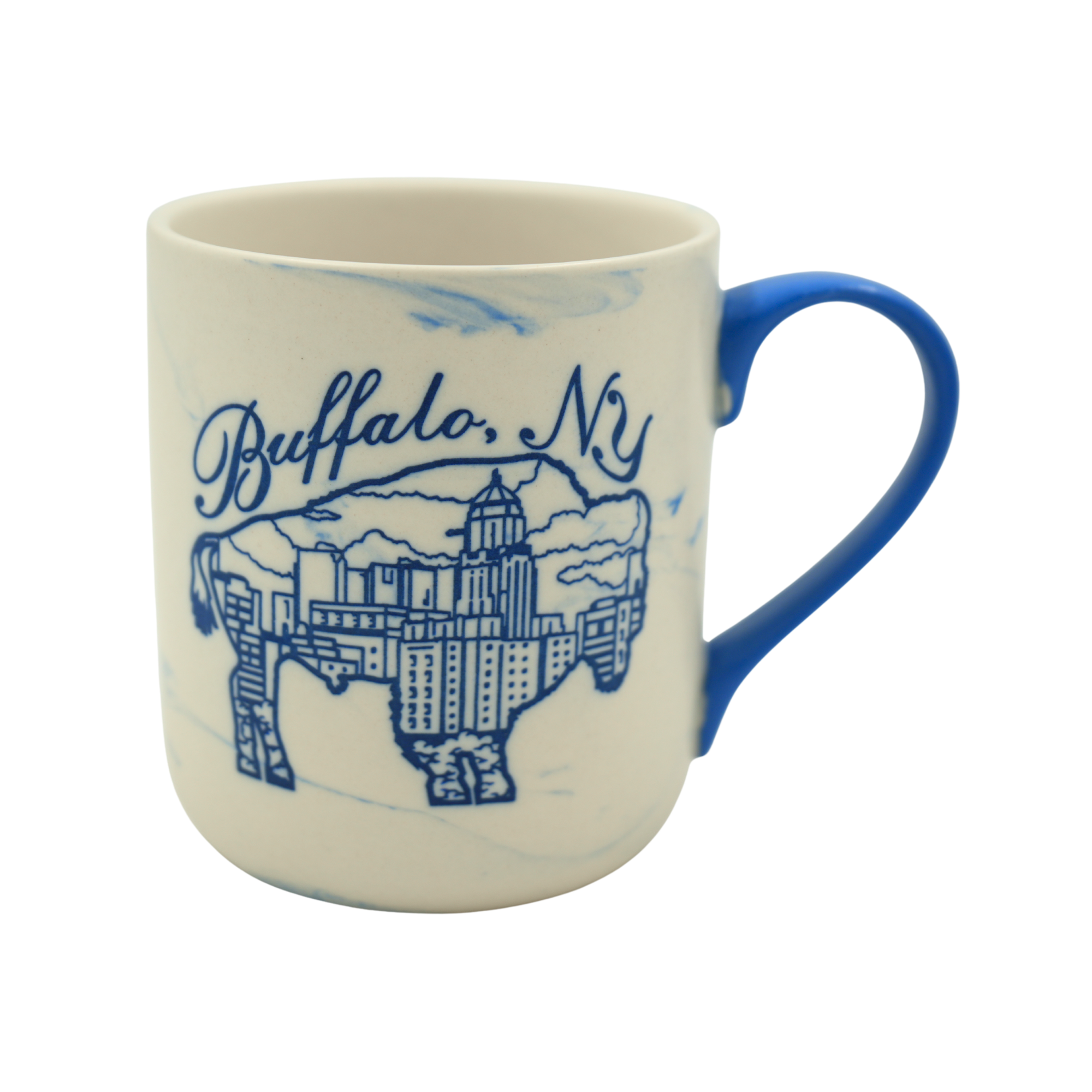 Buffalo Skyline Marble Mug - Blue