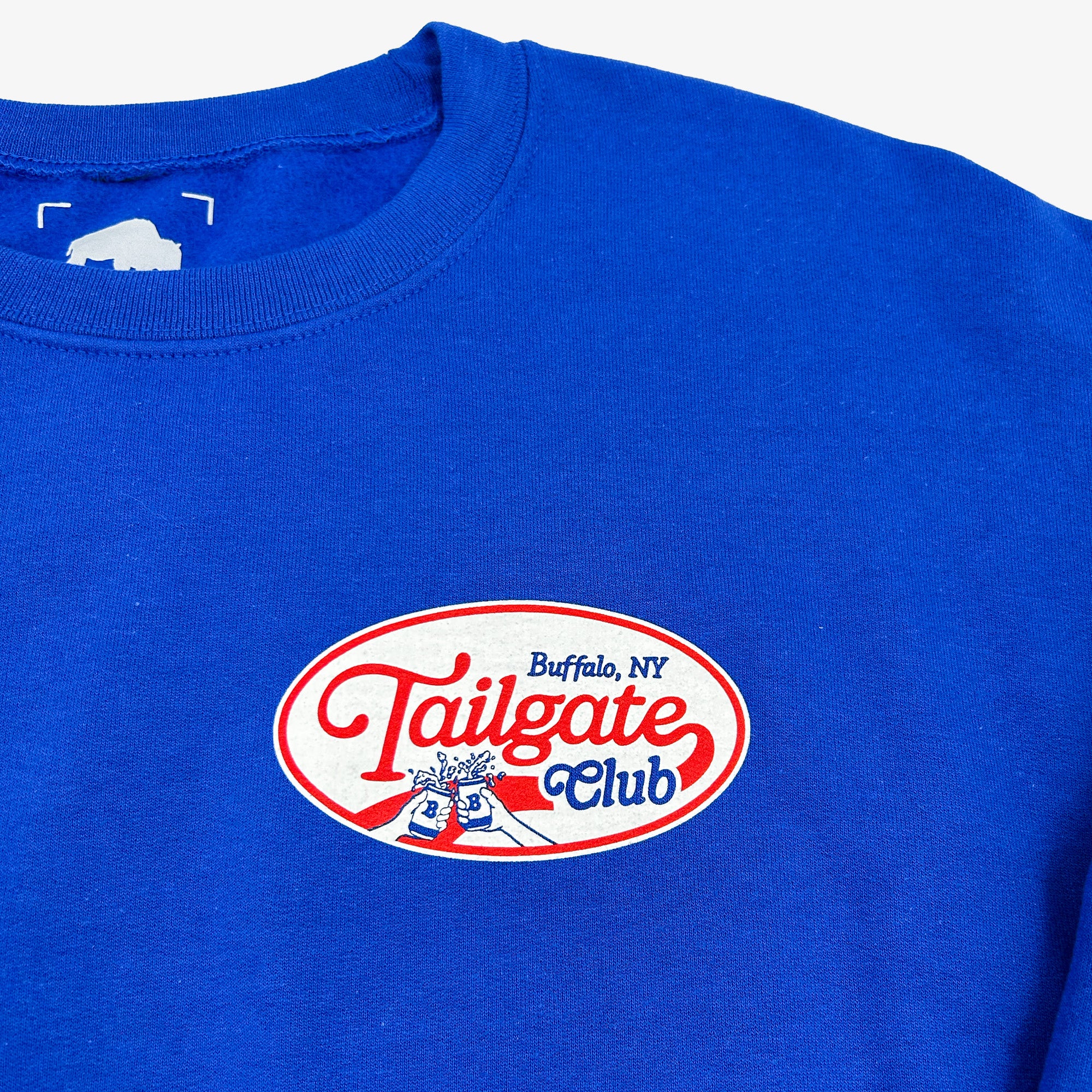 Tailgate Club With Sleeve Patches Royal Crewneck