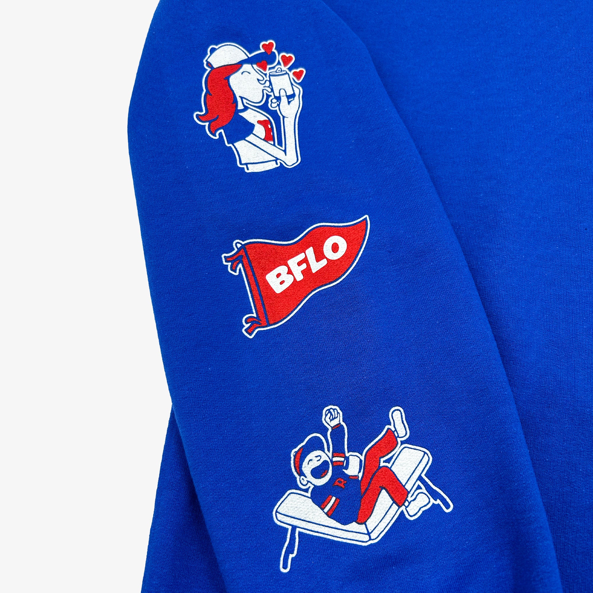 Tailgate Club With Sleeve Patches Royal Crewneck