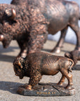5" Bronze Resin Bison Statue