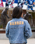 Women's Buffalo Sabres 4Her Blue Denim Cropped Jacket