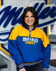 Women's Buffalo Sabres Royal & Gold Quarter Zip Starter Jacket