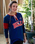 Women's New Era Bills Throwback Royal Lace Up Long Sleeve Shirt