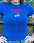 Women's New Era Bills Royal Rib Knit Baby Tee