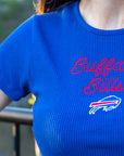 Women's New Era Bills Royal Rib Knit Baby Tee