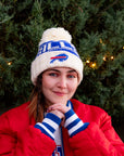 Women's New Era Bills 2024 Sideline Cream Pom Knit