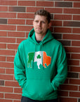 Buffalo With Irish Flag and Clover Green Hoodie