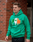 Buffalo With Irish Flag and Clover Green Hoodie