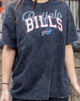 Women's New Era Bills Black Mineral Wash Oversized Shirt