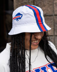 New Era Buffalo Bills White Helmet Bucket Hat