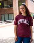 Buffalo Collegiate Style Maroon Short Sleeve Shirt