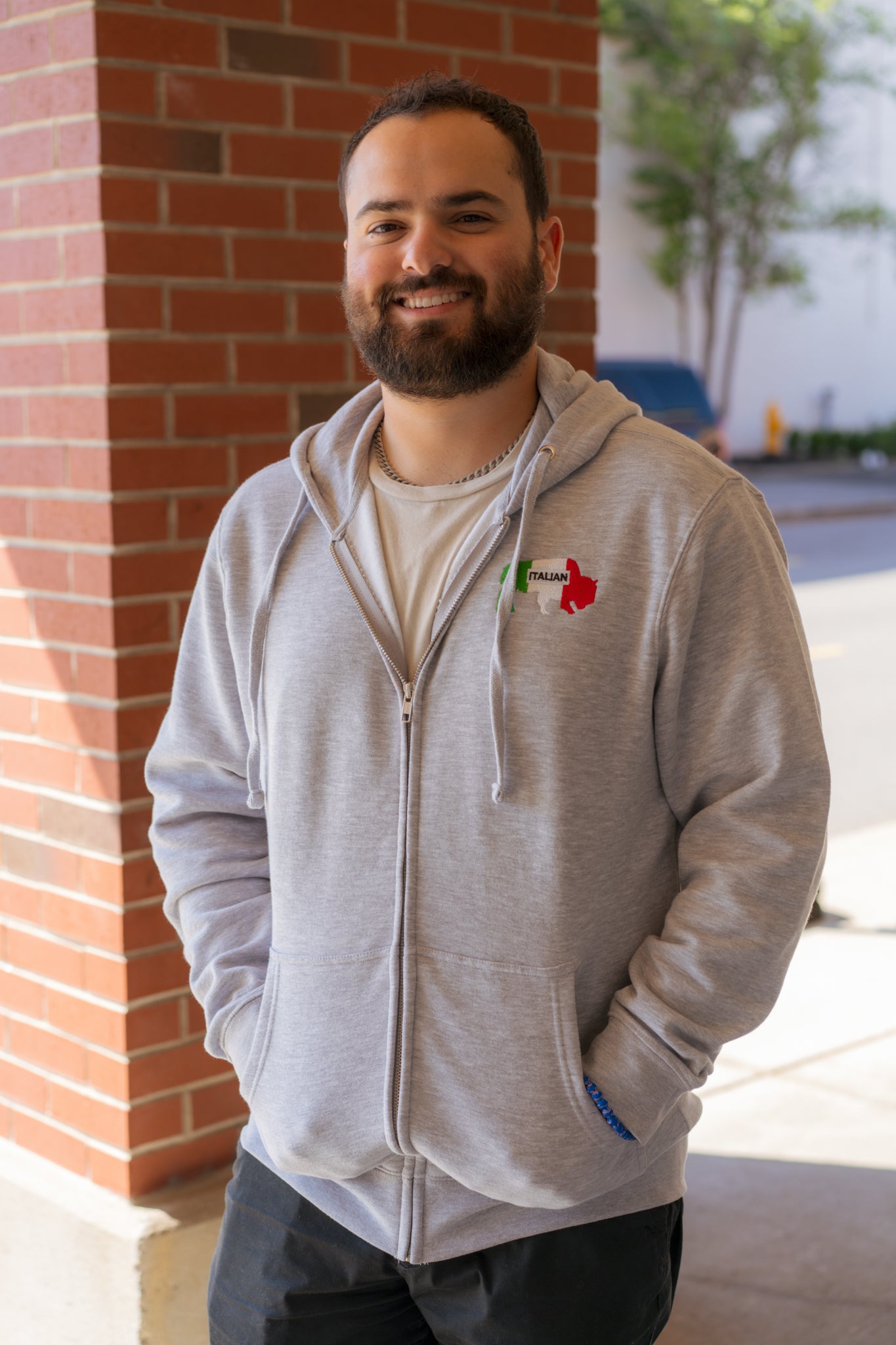 Buffalo Italian Heritage Gray Zip-Up Hoodie | The BFLO Store