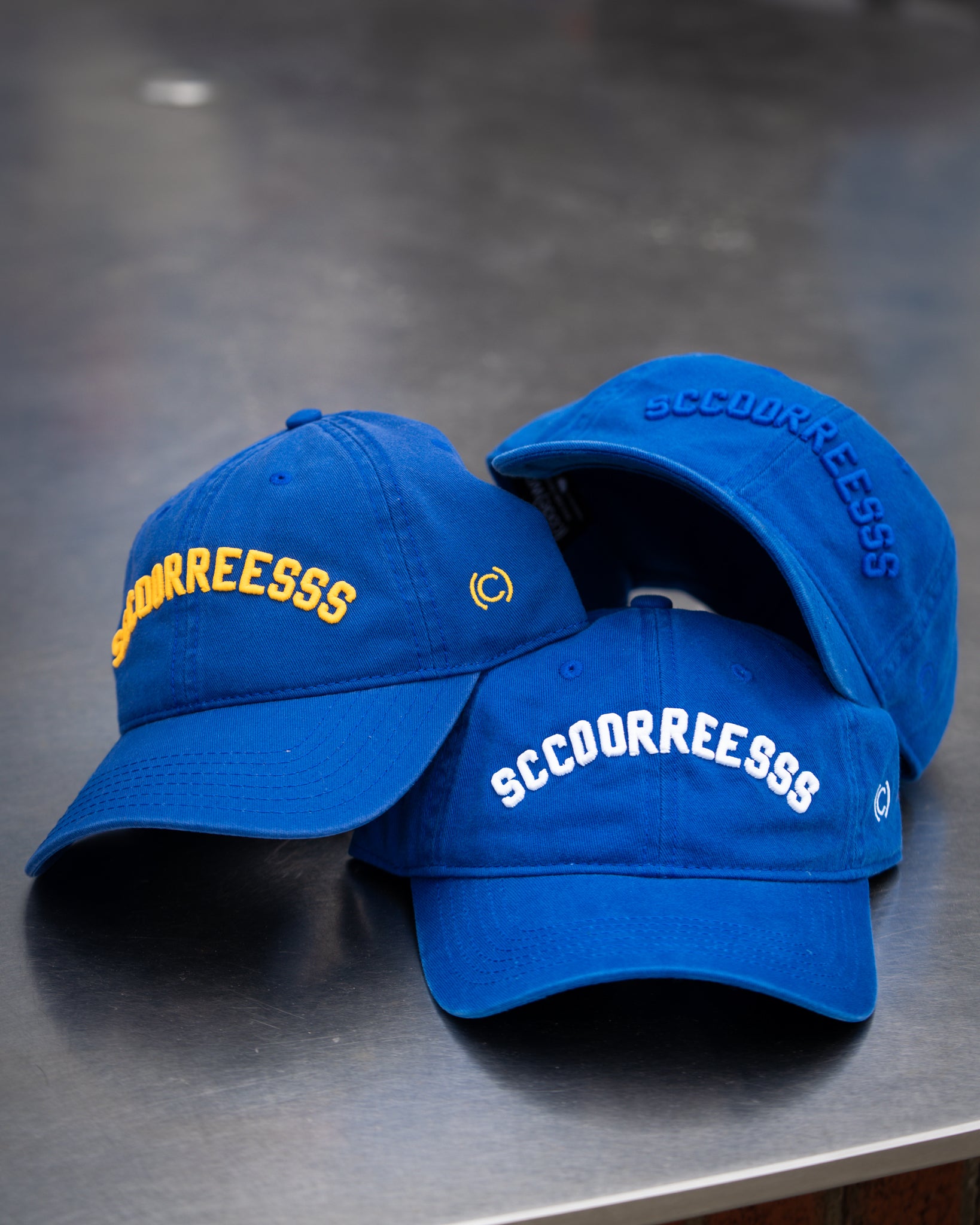 Royal "Sccoorreesss" White Dad Cap