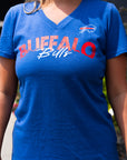 Women's Buffalo Bills 4Her Heather Blue V-Neck Shirt