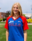 Women's Buffalo Bills 4Her Rhinestone V-Neck Shirt