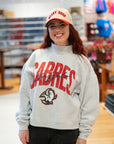 Sabres Heather Grey Goathead Red & Black Mockneck Sweater
