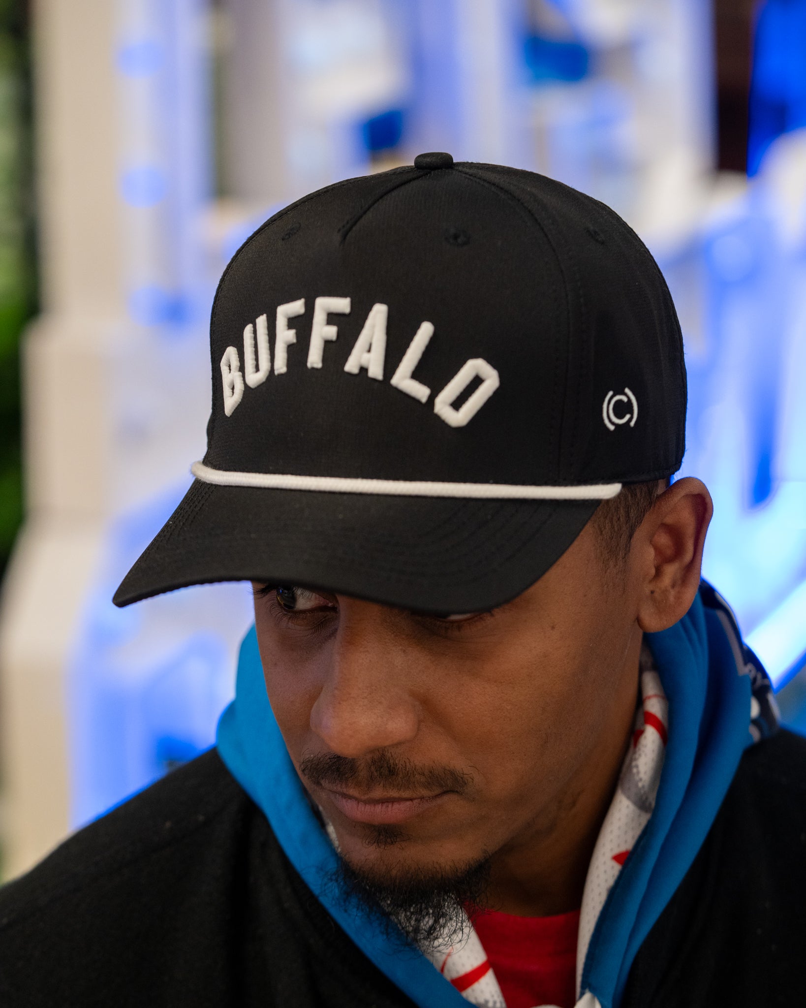 Black White Black Performance Rope "Buffalo" Hat