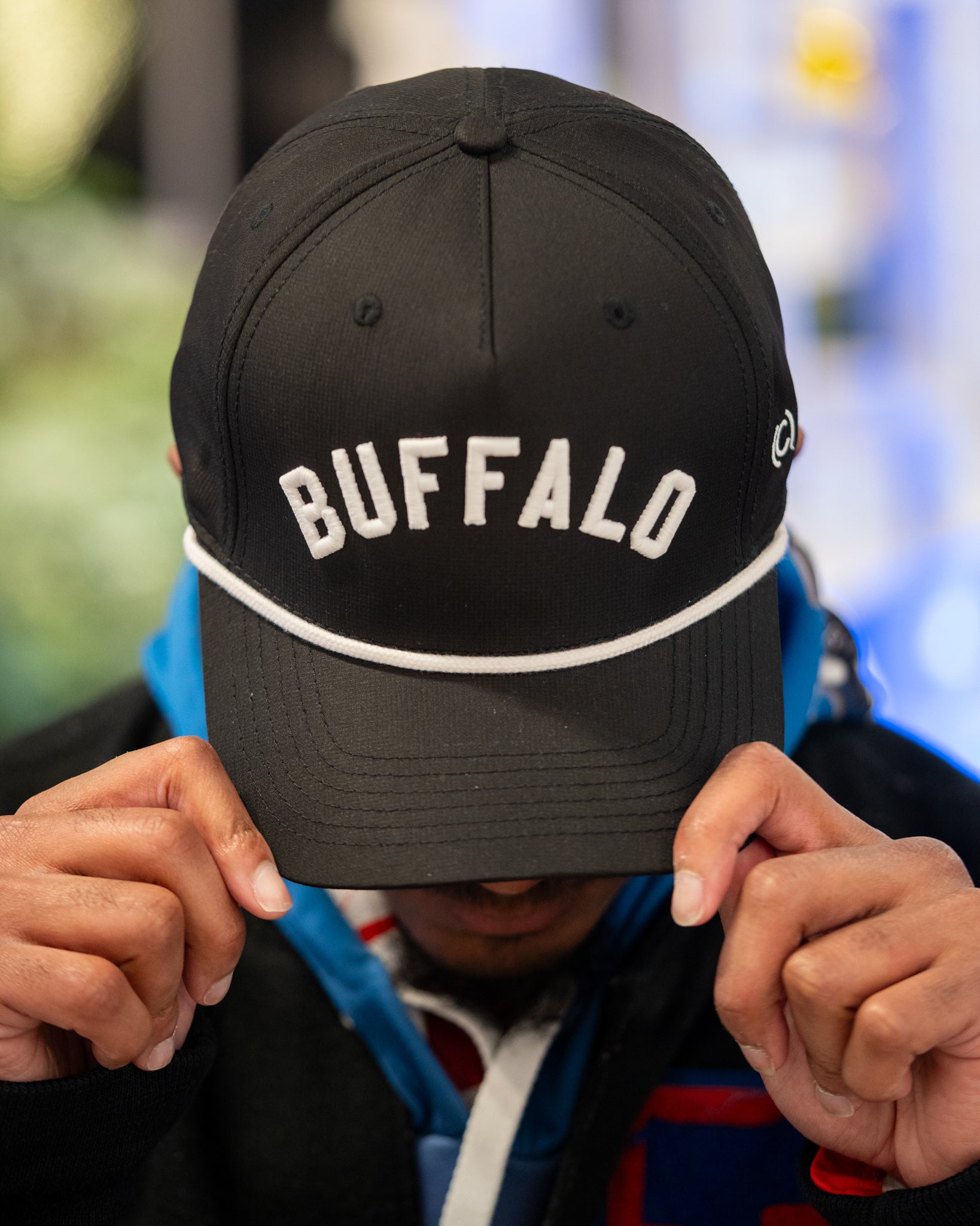 Black White Black Performance Rope "Buffalo" Hat