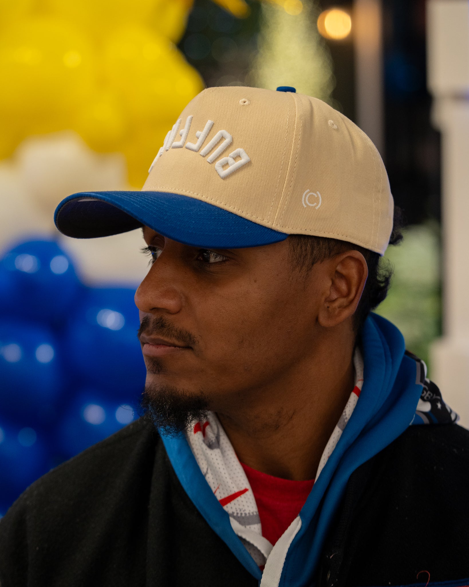 Cream White Two Tone "Buffalo" Hat