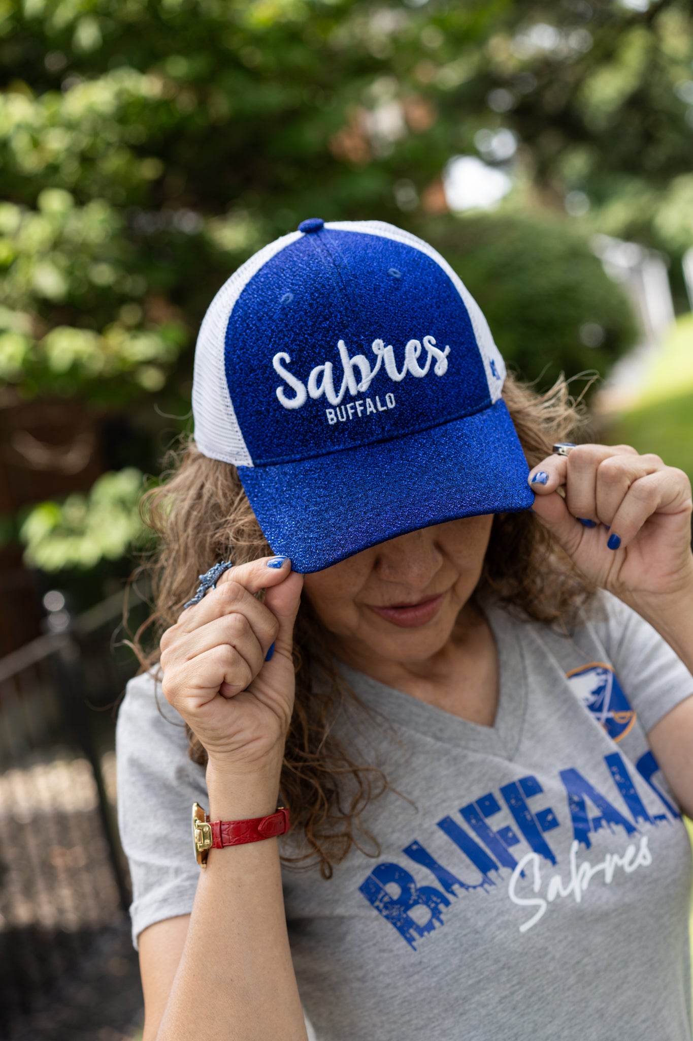 Women&#39;s &#39;47 Brand Buffalo Sabres Royal Blue Glitter Adjustable Hat