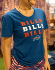 Women's New Era Bills Repeat Royal Short Sleeve Shirt