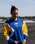 Women's Sabres Royal Wild Card Starter Crewneck